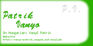patrik vanyo business card